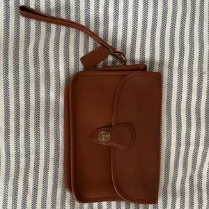 Vintage Coach Brown Leather Clutch